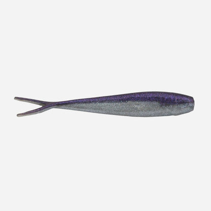 Purple and gray fishing lure on a white background