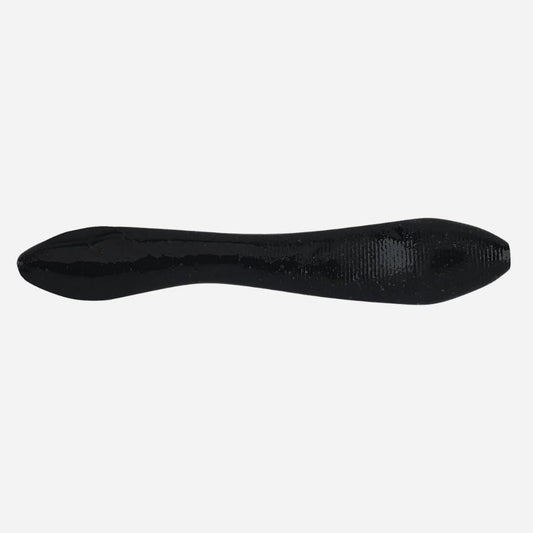 Black shoe insole on a white background