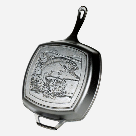 Lodge Cast Iron Wildlife Series 10.5" Pan Fish Scene