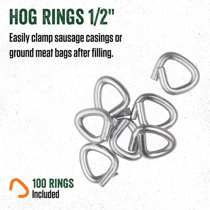 Hog rings 1/2" with text on a white background