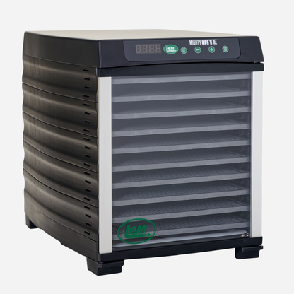 Black dehydrator with digital display on a white background