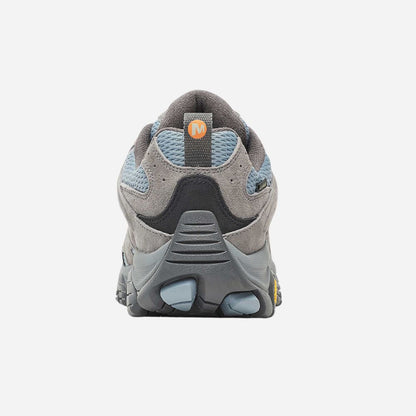 Gray hiking shoe with brand logo on a white background