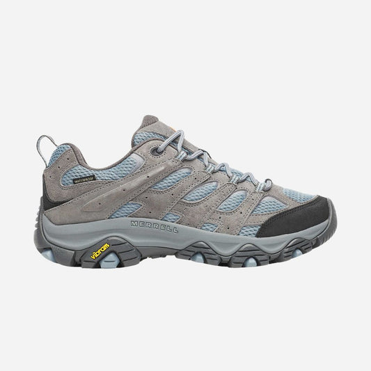 Gray hiking shoe with visible Merrell branding on a white background