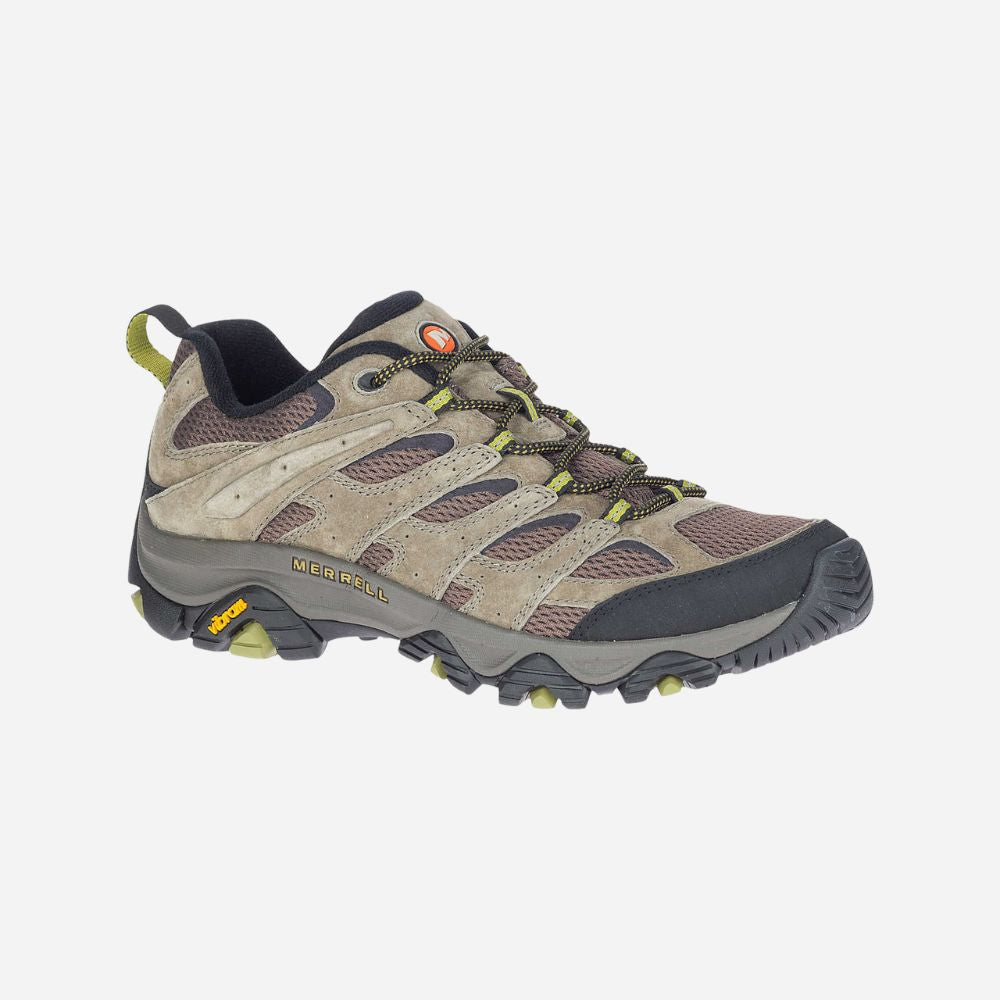 Hiking shoe with brand logo on a light gray background