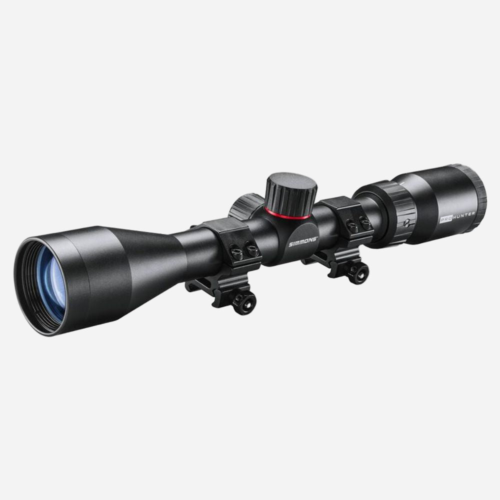 Riflescope on a white background