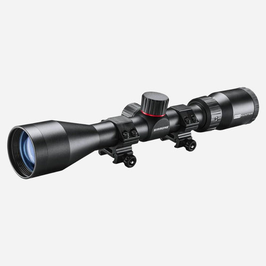Riflescope on a white background