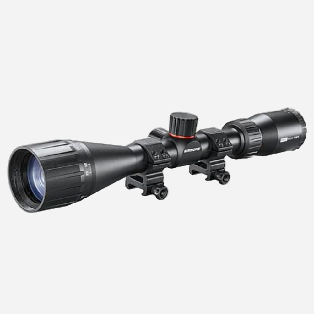 Riflescope on a white background