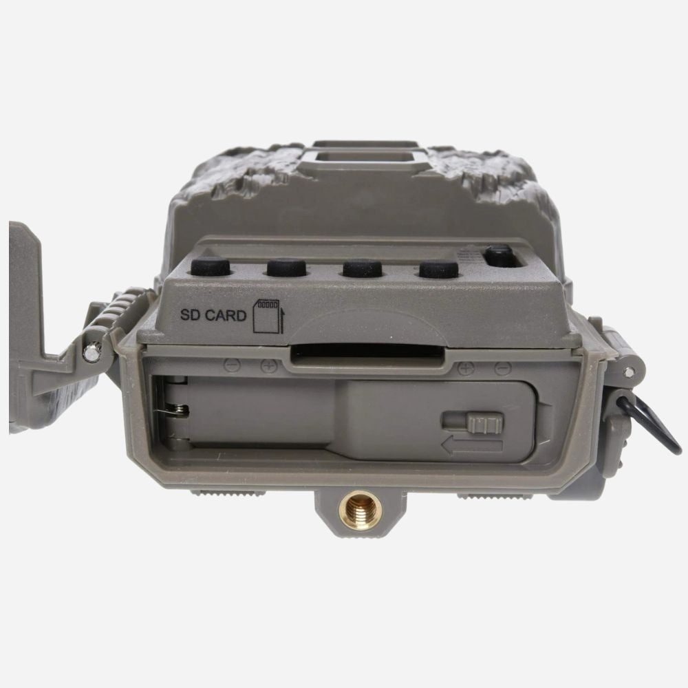 Gray electronic device with SD card slot on a white background