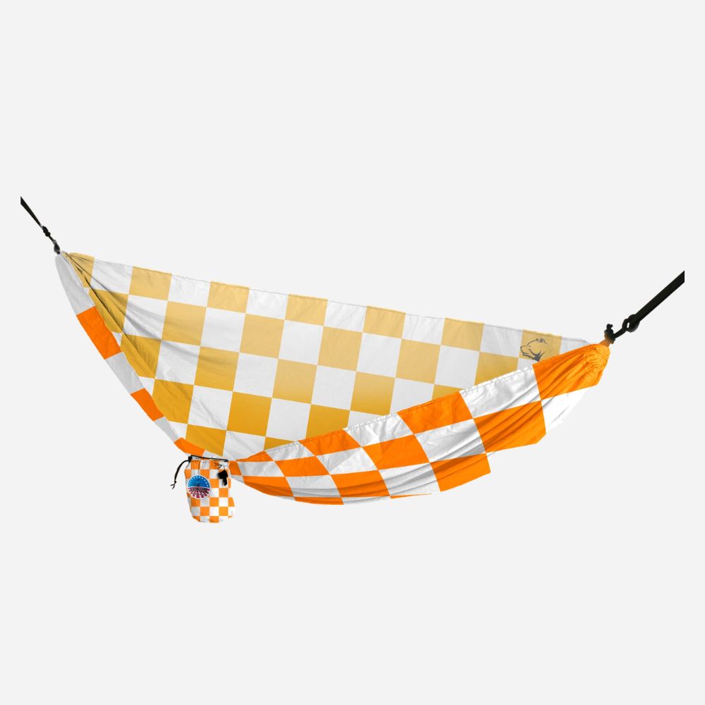 Yukon Outfitters Vista Hammock - Orange and White Checkerboard