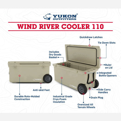 Yukon Outfitters 110qt Wind River YKO Hard Cooler - Brush