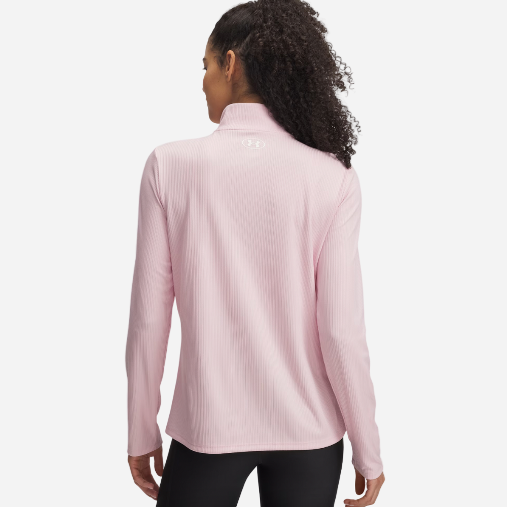 UA Women's Standard Tech Rib 1/2 Zip - Prime Pink