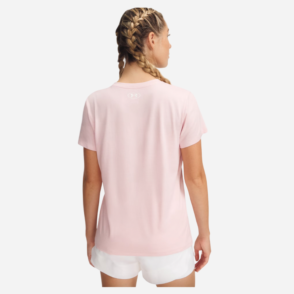 UA Women's Tech Twist V-Neck Short Sleeve T-shirt - Prime Pink