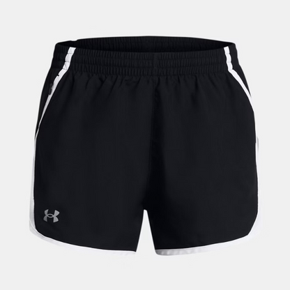UA Women's Fly By 3" Shorts - Black/White