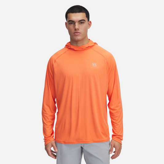 UA Men's Fish Elite Hoodie - Fire/Halo Gray