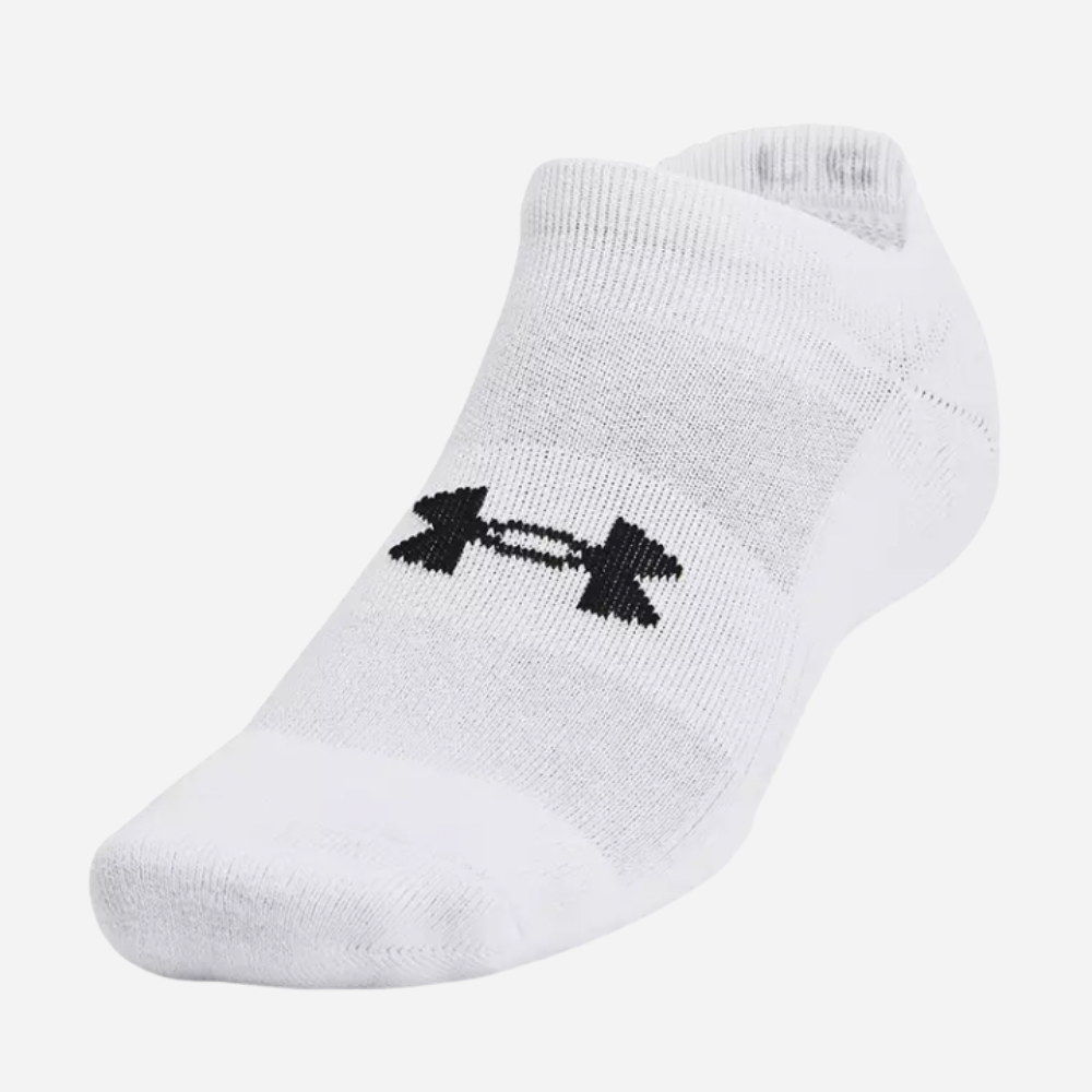 UA Training Cotton Unisex 6-Pack No Show Socks - White