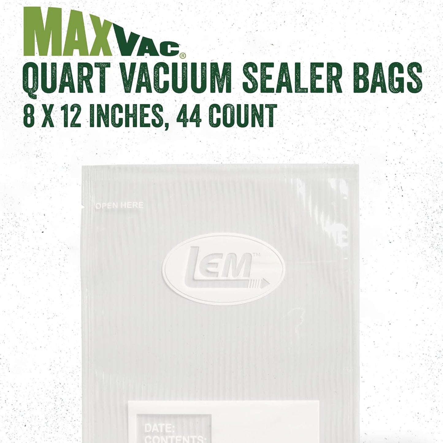 LEM MaxVac Quart Vacuum Bags Reusable Food Storage Bags - 44 count
