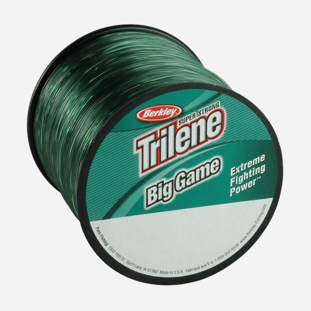 Spool of Berkley Trilene Big Game fishing line on a white background