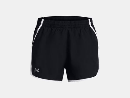 UA Women's Fly By 3" Shorts - Black/White