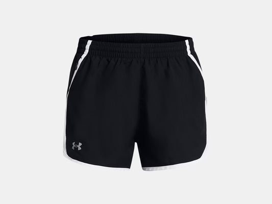 UA Women's Fly By 3" Shorts - Black/White