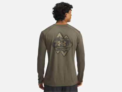 UA Men's Drift Tide Knit Mountain Long Sleeve - Marine OD Green